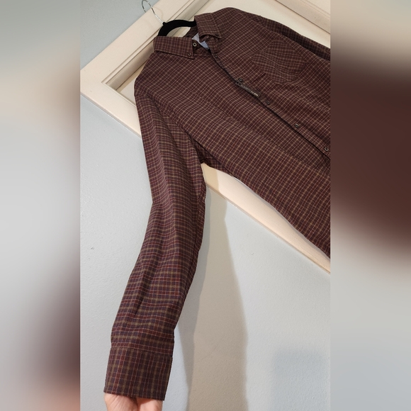 Men's Ben Sherman Navy Blazer Plaid Long Sleeve Button Down Shirt, Size L - Picture 9 of 15